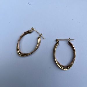 14K Gold Vintage Tri Colour Earrings
